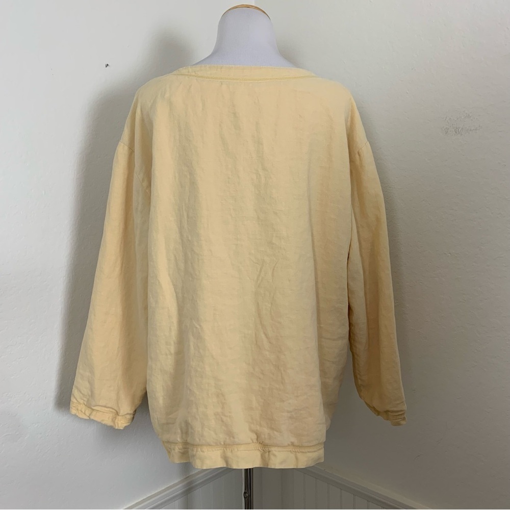 j jill Linen Long Sleeve Oversized Lined Shirt Women’s S Lagenlook Pockets Hanfu - Picture 12 of 17